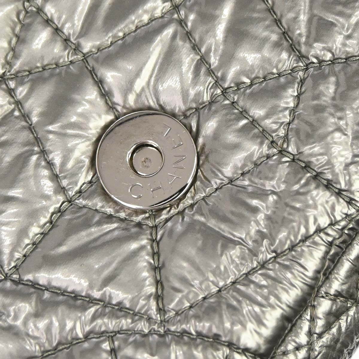 Chanel 2008-2009 Silver PVC Graphic Edge Flap Shoulder Bag
