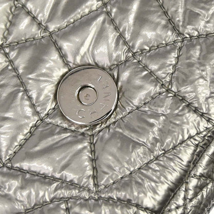 Chanel 2008-2009 Silver PVC Graphic Edge Flap Shoulder Bag