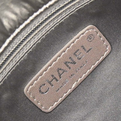 Chanel 2008-2009 Silver PVC Graphic Edge Flap Shoulder Bag