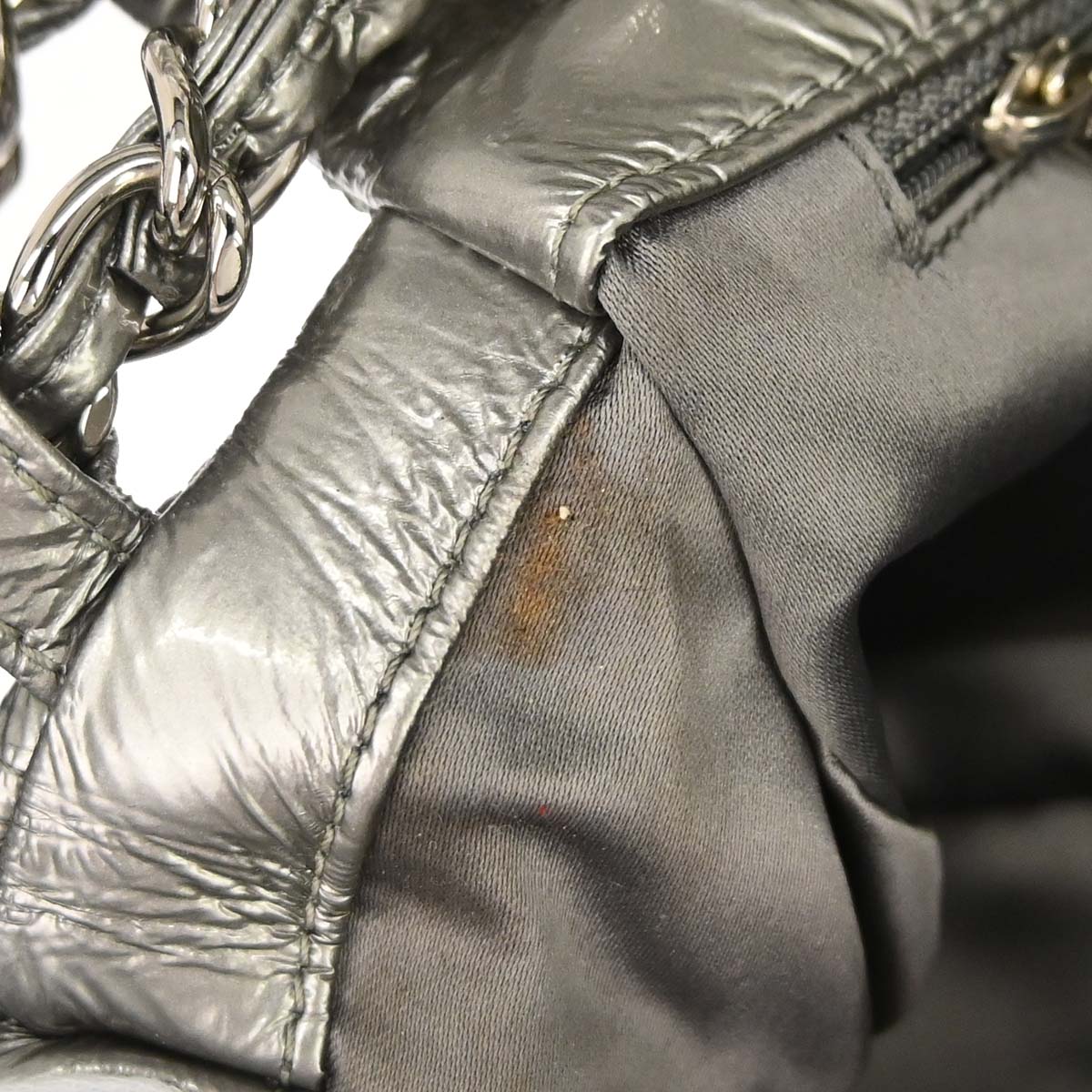 Chanel 2008-2009 Silver PVC Graphic Edge Flap Shoulder Bag