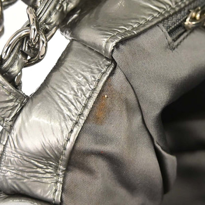 Chanel 2008-2009 Silver PVC Graphic Edge Flap Shoulder Bag