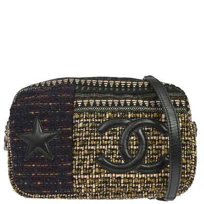 Chanel 2014-2015 Brown Tweed Paris-Dallas Camera Bag Large Shoulder Bag