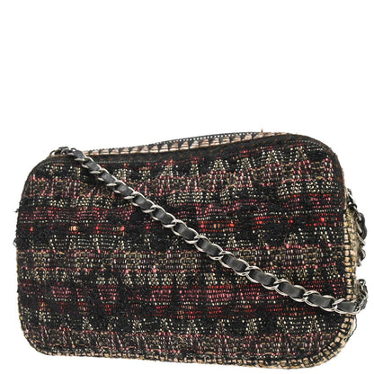 Chanel 2014-2015 Brown Tweed Paris-Dallas Camera Bag Large Shoulder Bag