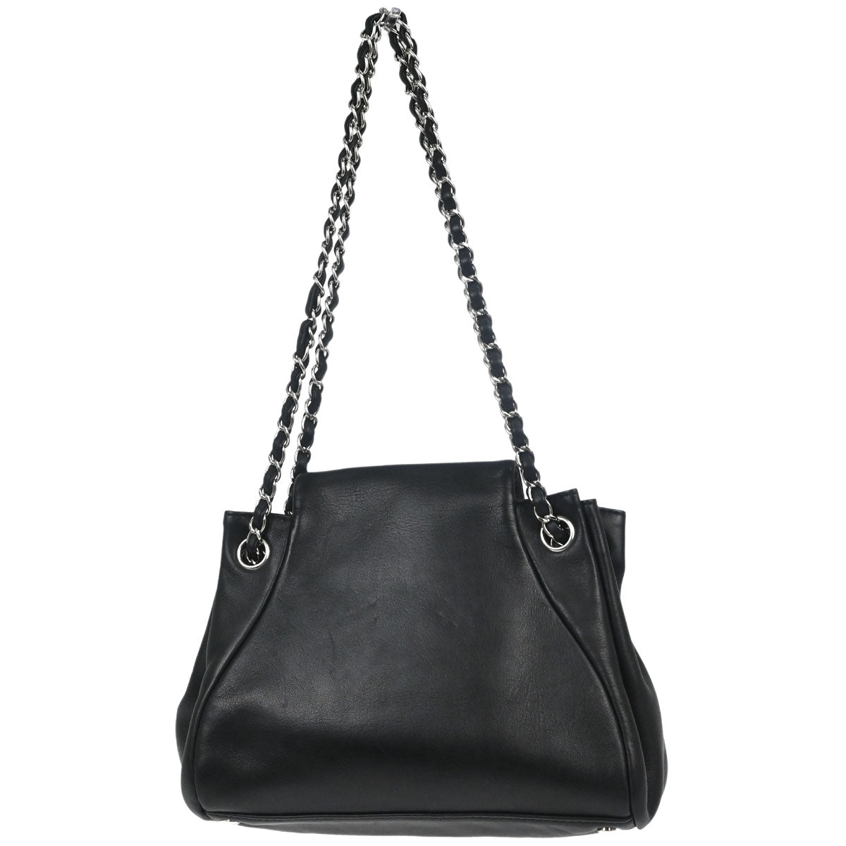 Chanel 2008-2009 Black Lambskin Accordion Flap Shoulder Bag