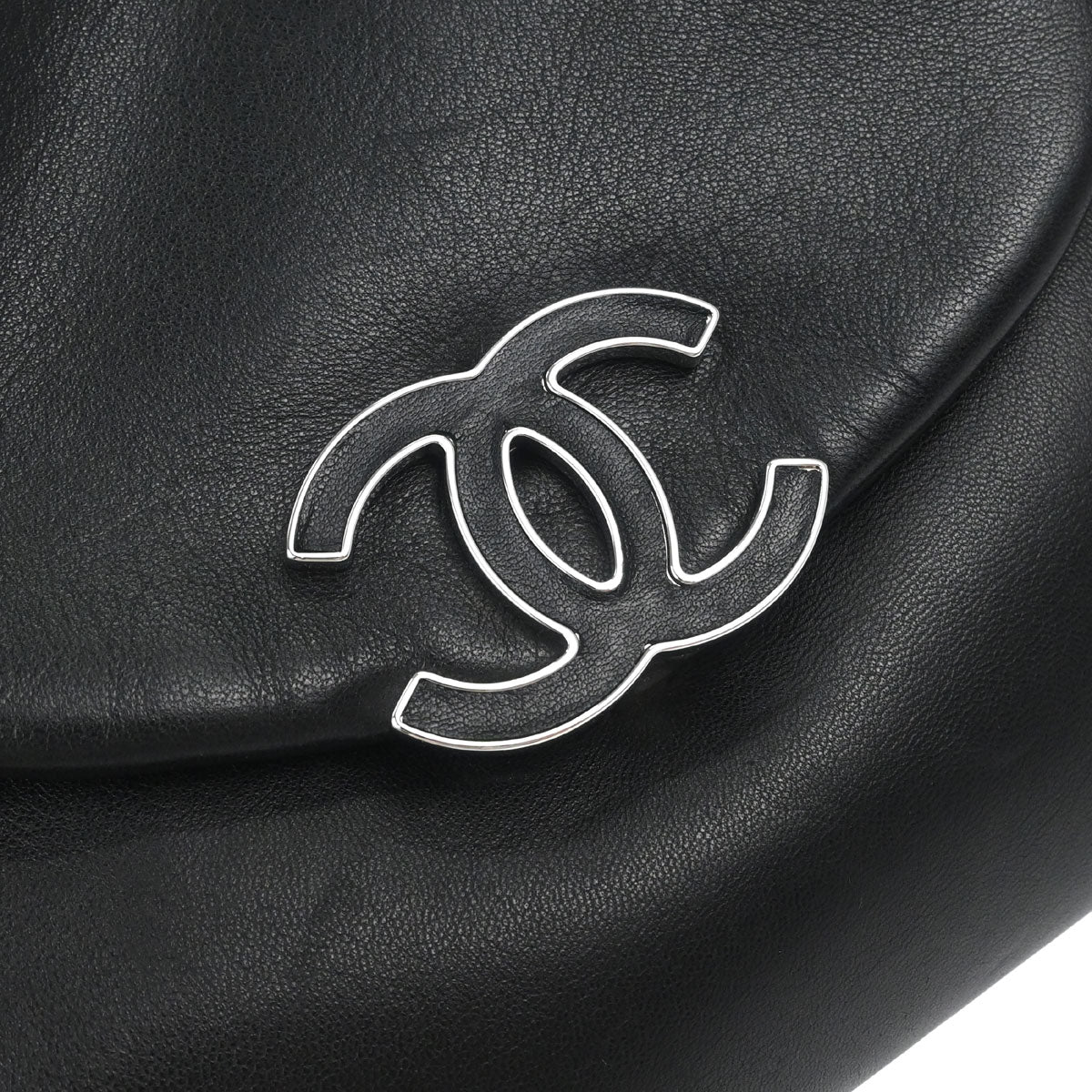 Chanel 2008-2009 Black Lambskin Accordion Flap Shoulder Bag