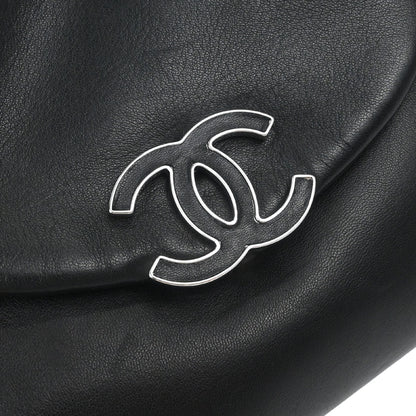 Chanel 2008-2009 Black Lambskin Accordion Flap Shoulder Bag