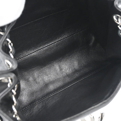Chanel 2008-2009 Black Lambskin Accordion Flap Shoulder Bag