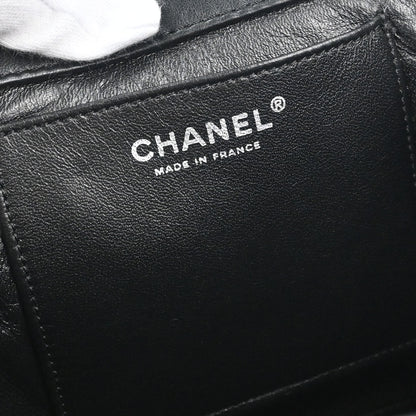 Chanel 2008-2009 Black Lambskin Accordion Flap Shoulder Bag