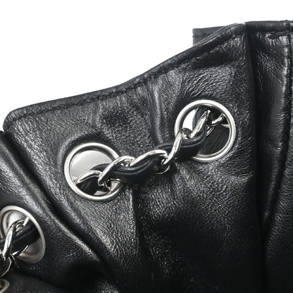 Chanel 2008-2009 Black Lambskin Accordion Flap Shoulder Bag