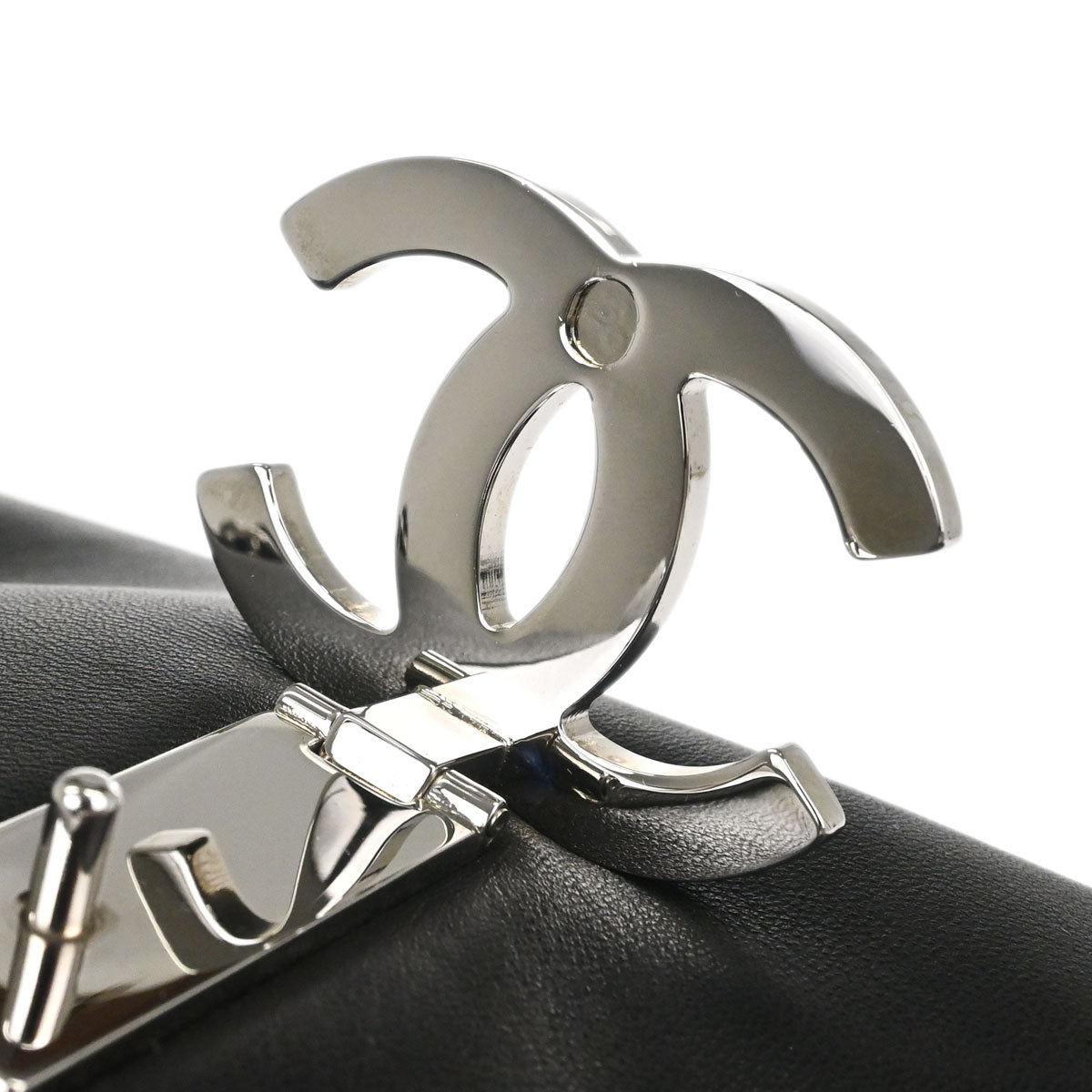 Chanel 2008-2009 Black Lambskin Accordion Flap Shoulder Bag