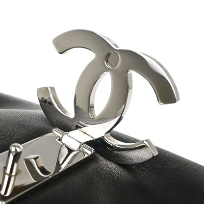 Chanel 2008-2009 Black Lambskin Accordion Flap Shoulder Bag