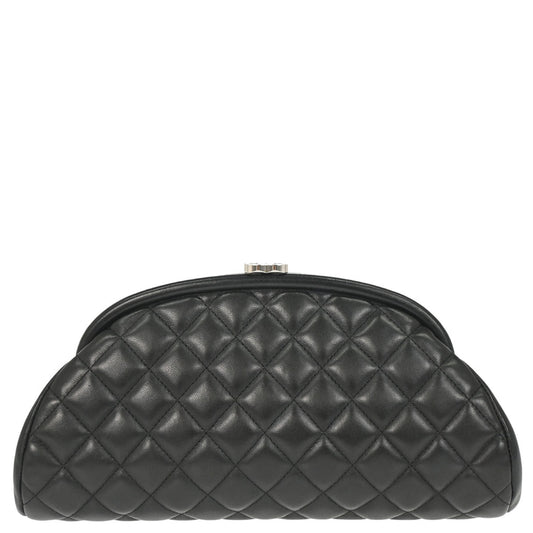 Chanel 2010-2011 Black Lambskin Clutch Bag