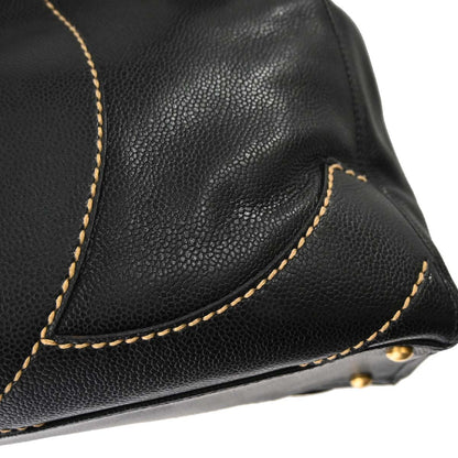 Chanel 2005-2006 Black Caviar Skin Wild Stitch Tote Handbag