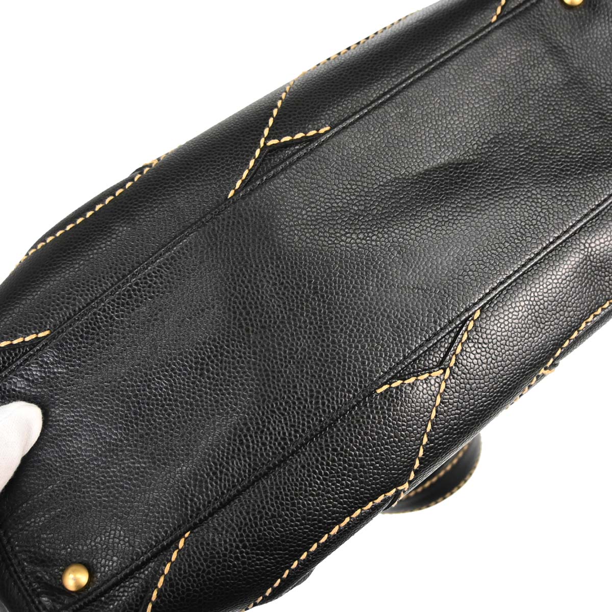 Chanel 2005-2006 Black Caviar Skin Wild Stitch Tote Handbag