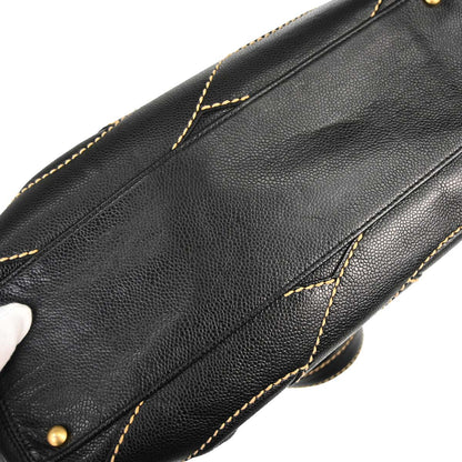 Chanel 2005-2006 Black Caviar Skin Wild Stitch Tote Handbag