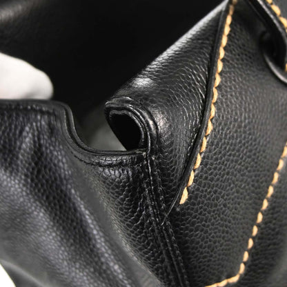 Chanel 2005-2006 Black Caviar Skin Wild Stitch Tote Handbag