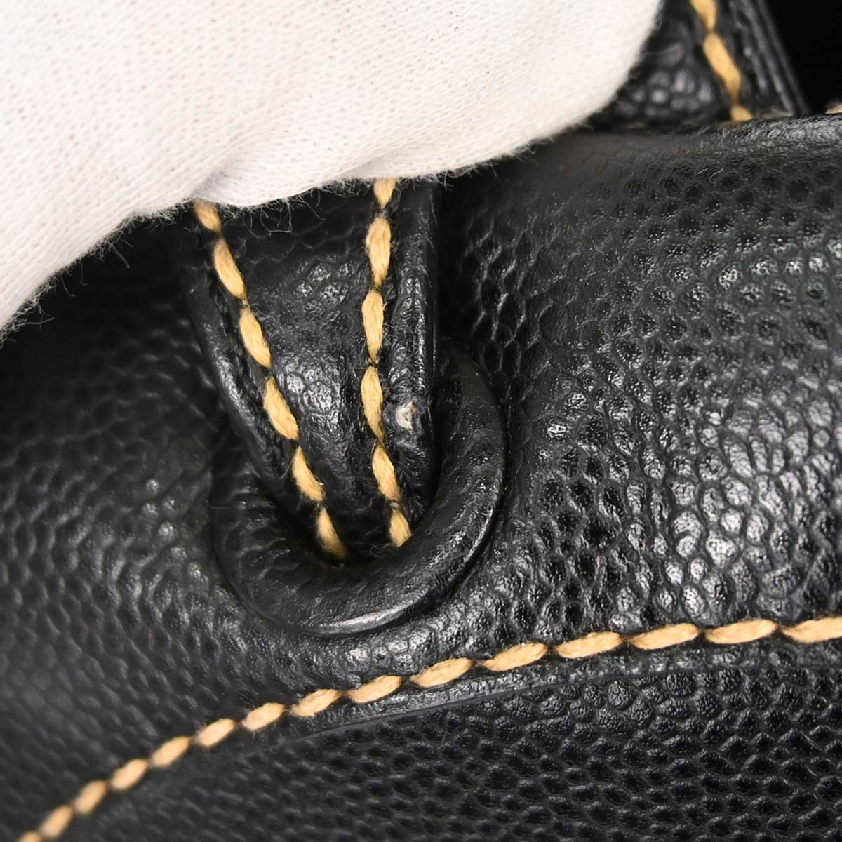 Chanel 2005-2006 Black Caviar Skin Wild Stitch Tote Handbag