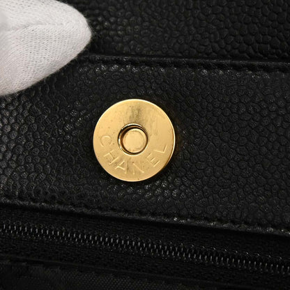 Chanel 2005-2006 Black Caviar Skin Wild Stitch Tote Handbag