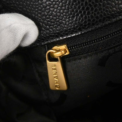Chanel 2005-2006 Black Caviar Skin Wild Stitch Tote Handbag