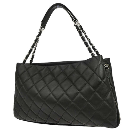 Chanel 2011 Black Caviar Skin Chain Expandable Tote Bag