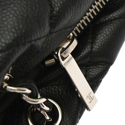 Chanel 2011 Black Caviar Skin Chain Expandable Tote Bag