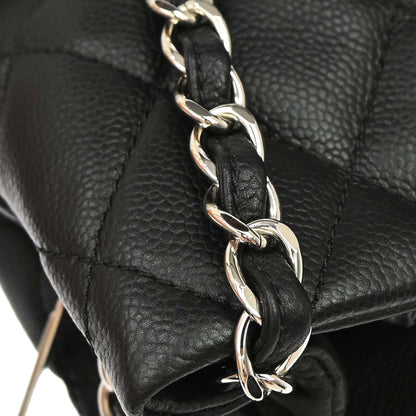 Chanel 2011 Black Caviar Skin Chain Expandable Tote Bag