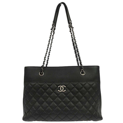 Chanel 2017-2018 Black Caviar Skin Urban Companion Shopping Tote Shoulder Bag