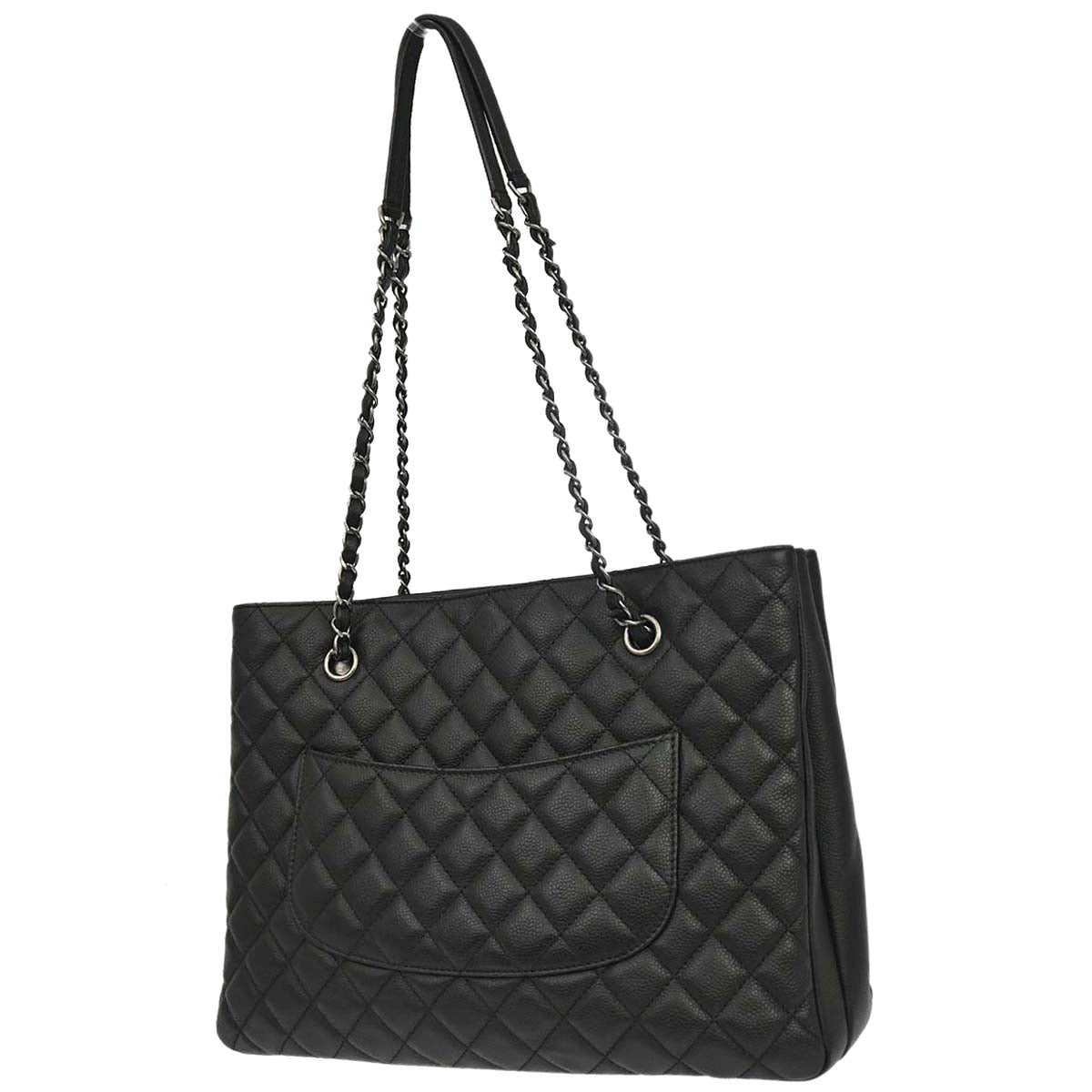Chanel 2017-2018 Black Caviar Skin Urban Companion Shopping Tote Shoulder Bag
