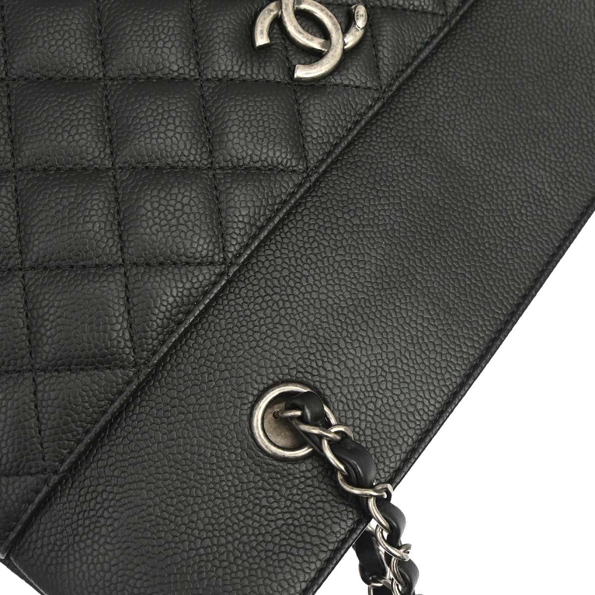 Chanel 2017-2018 Black Caviar Skin Urban Companion Shopping Tote Shoulder Bag