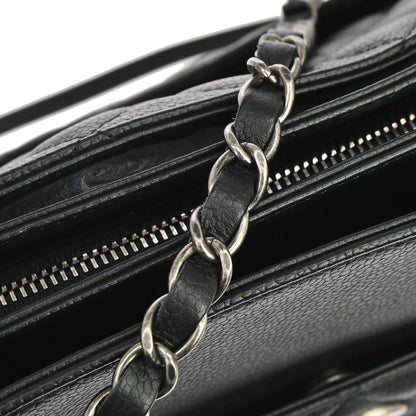Chanel 2017-2018 Black Caviar Skin Urban Companion Shopping Tote Shoulder Bag
