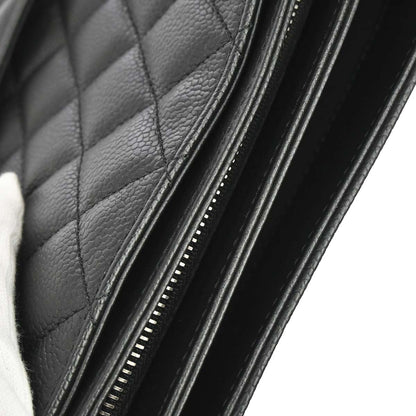 Chanel 2017-2018 Black Caviar Skin Urban Companion Shopping Tote Shoulder Bag