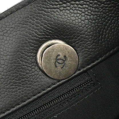 Chanel 2017-2018 Black Caviar Skin Urban Companion Shopping Tote Shoulder Bag