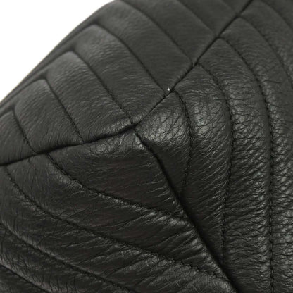 Chanel 2017 Black Deerskin Urban Spirit Chevron Drawstring Bucket Tote Handbag