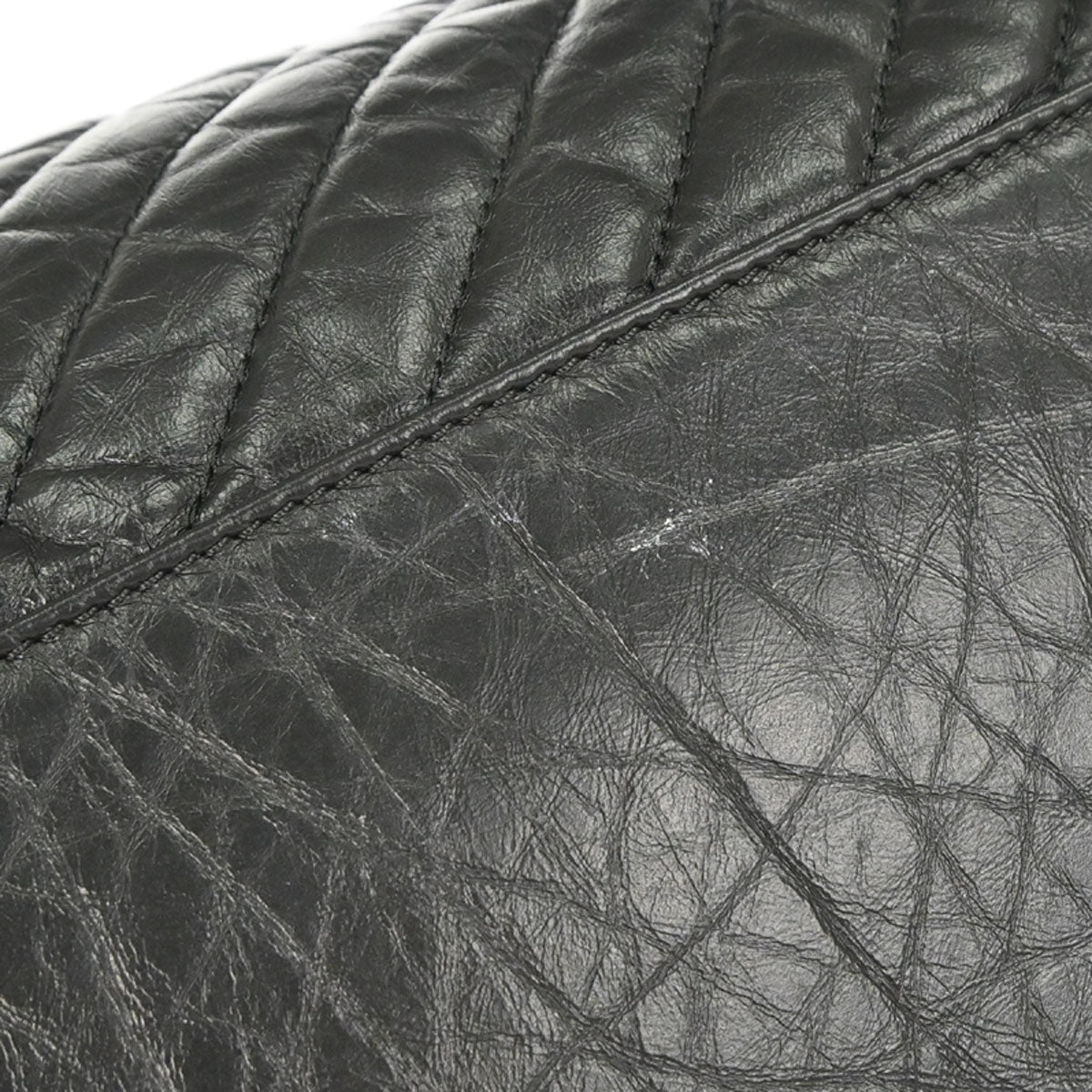 Chanel 2018 Black Calfskin Chevron Soft Bowling Bag Handbag