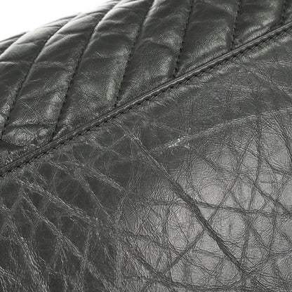 Chanel 2018 Black Calfskin Chevron Soft Bowling Bag Handbag