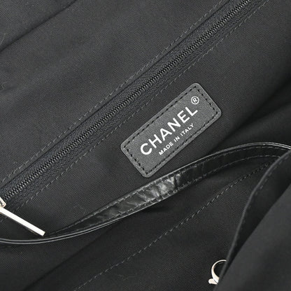 Chanel 2018 Black Calfskin Chevron Soft Bowling Bag Handbag