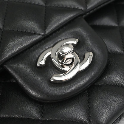 Chanel Black Lambskin Medium Classic Double Flap Shoulder Bag