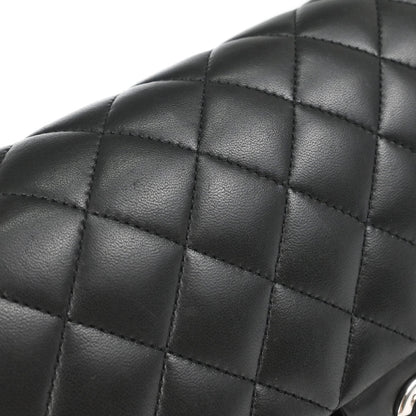 Chanel Black Lambskin Medium Classic Double Flap Shoulder Bag
