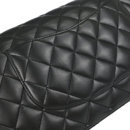 Chanel Black Lambskin Medium Classic Double Flap Shoulder Bag