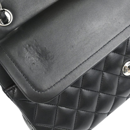 Chanel Black Lambskin Medium Classic Double Flap Shoulder Bag