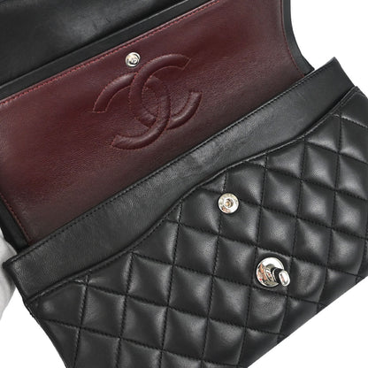 Chanel Black Lambskin Medium Classic Double Flap Shoulder Bag