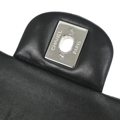 Chanel Black Lambskin Medium Classic Double Flap Shoulder Bag