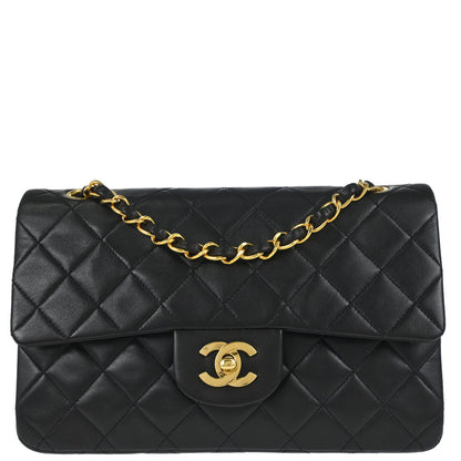 Chanel Black Lambskin Small Classic Double Flap Shoulder Bag