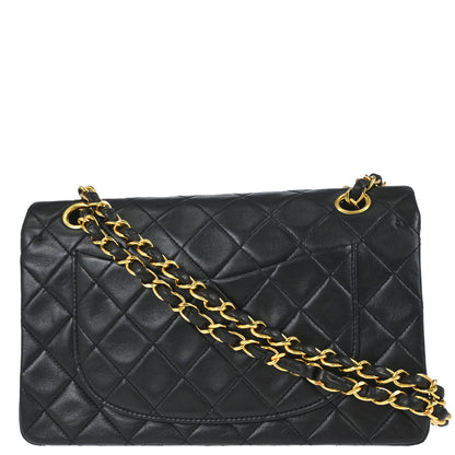 Chanel Black Lambskin Small Classic Double Flap Shoulder Bag