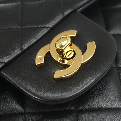 Chanel Black Lambskin Small Classic Double Flap Shoulder Bag