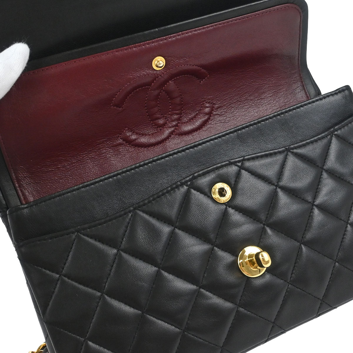 Chanel Black Lambskin Small Classic Double Flap Shoulder Bag