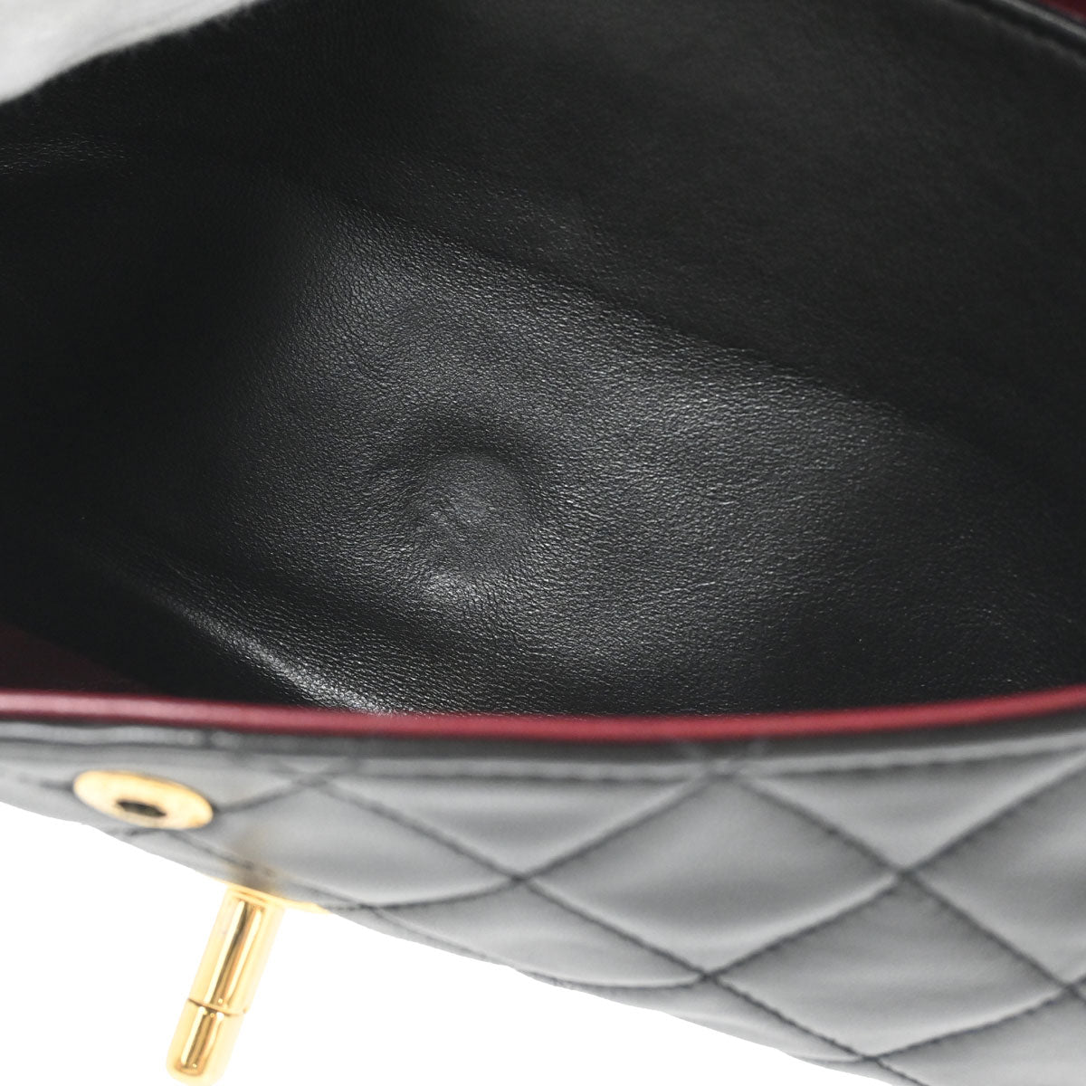 Chanel Black Lambskin Small Classic Double Flap Shoulder Bag