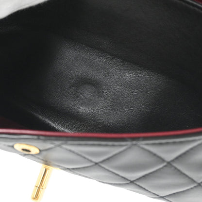 Chanel Black Lambskin Small Classic Double Flap Shoulder Bag
