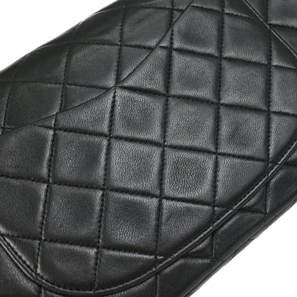 Chanel 1996-1997 Black Lambskin Small Classic Double Flap Shoulder Bag