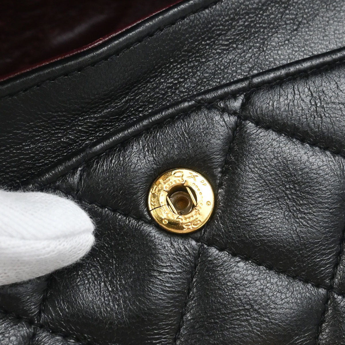 Chanel 1996-1997 Black Lambskin Small Classic Double Flap Shoulder Bag